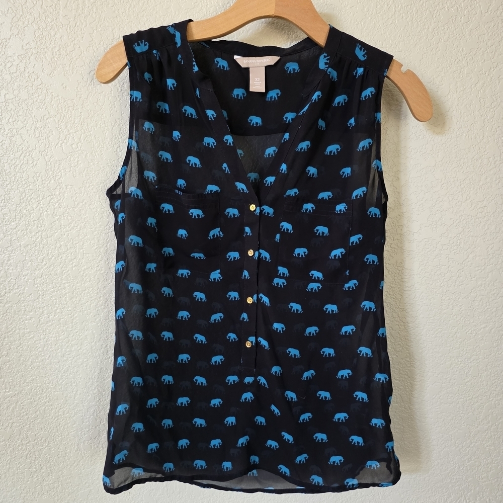 Banana Republic Blue Sleeveless Blouse